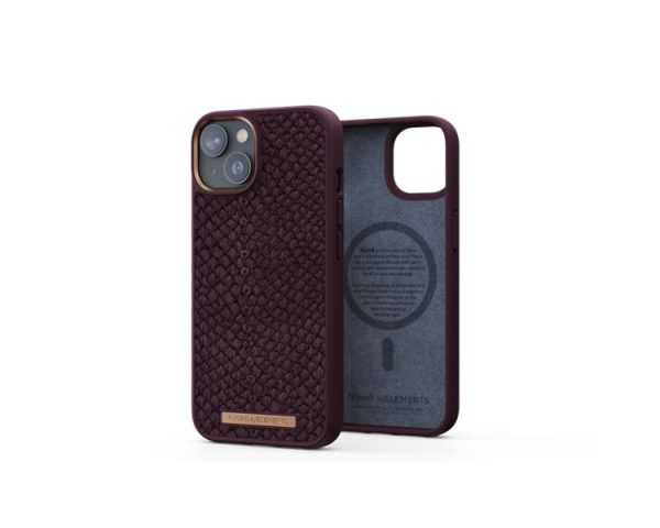 FUNDA MAGSAFE IPHONE 14 PIEL DE SALMON COÑAC NJORD