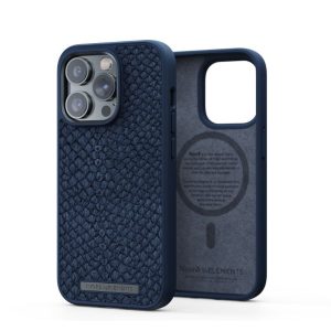 FUNDA MAGSAFE IPHONE 14 PRO PIEL DE SALMON AZUL PETROLEO NJORD