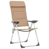 Cadeiras de campismo 2 pcs 58x69x111 cm alumínio creme - Image 2