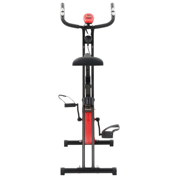 Bicicleta X estática magnética c/ medição pulso preto vermelho - Image 4