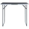 Mesa de campismo dobrável com estrutura metal 80x60 cm cinzento - Image 2