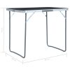 Mesa de campismo dobrável com estrutura metal 80x60 cm cinzento - Image 7
