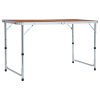 Mesa de campismo dobrável 120x60 cm alumínio