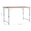 Mesa de campismo dobrável 120x60 cm alumínio - Image 9