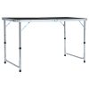 Mesa de campismo dobrável 120x60 cm alumínio cinzento