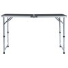 Mesa de campismo dobrável 120x60 cm alumínio cinzento - Image 3