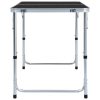 Mesa de campismo dobrável 120x60 cm alumínio cinzento - Image 4