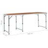 Mesa de campismo dobrável 180x60 cm alumínio - Image 9