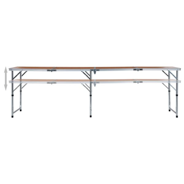 Mesa de campismo dobrável 240x60 cm alumínio - Image 4