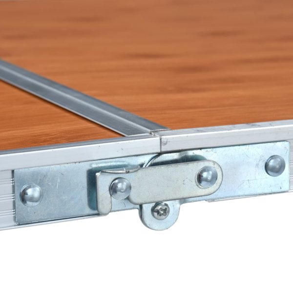 Mesa de campismo dobrável 240x60 cm alumínio - Image 6