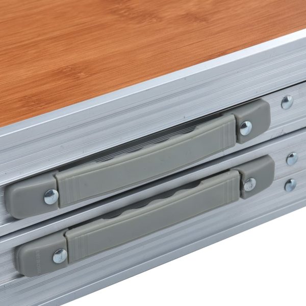 Mesa de campismo dobrável 240x60 cm alumínio - Image 7