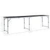 Mesa de campismo dobrável 240x60 cm alumínio cinzento - Image 9