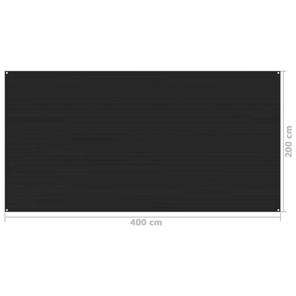 Tapete de campismo para tenda 200x400 cm preto - Image 4
