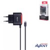 CARGADOR DE CORRIENTE AVANT CON CABLE MICRO USB 1A - NEGRO