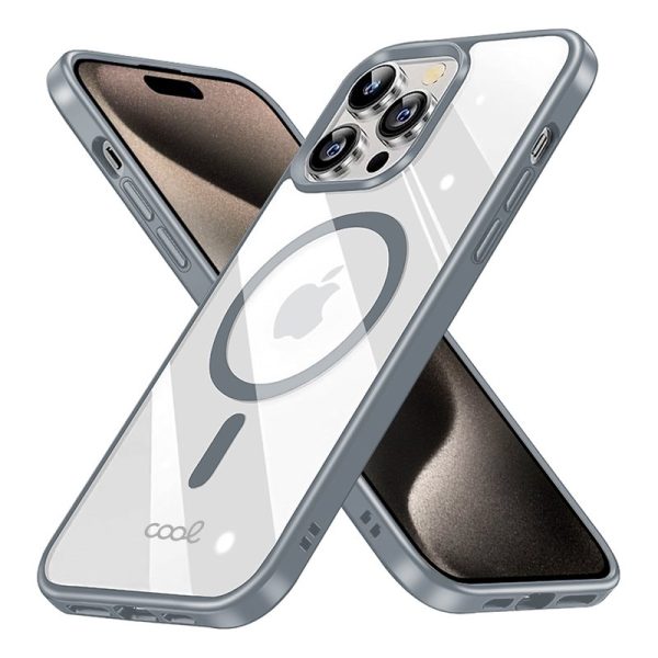 Carcasa COOL para iPhone 15 Pro Max Magnética Borde Plata - Image 2