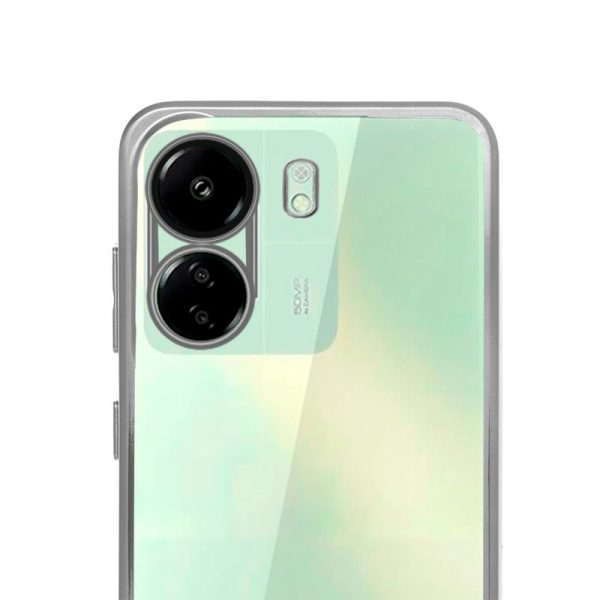 Carcasa COOL para Xiaomi Redmi 13C / 13C 5G / Poco C65 Borde Metalizado (Plata) - Image 3