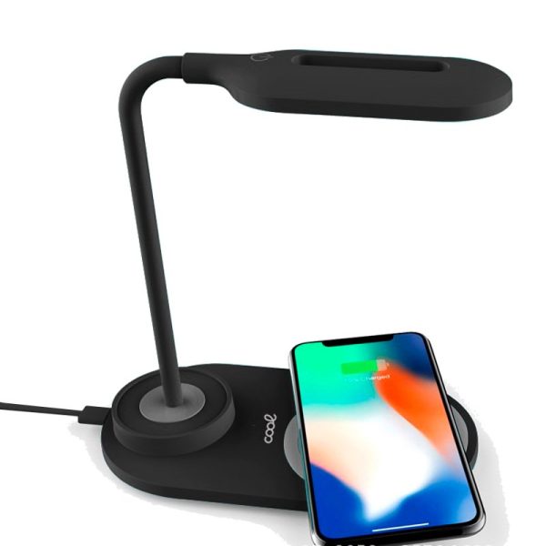 Lámpara LED + Base Carga Inalámbrica Qi COOL Negro - Image 2
