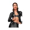 CHAQUETA EFECTO MOJADO CON PLIEGUES - NEGRO - Image 4