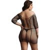 LE DESIR VESTIDO MINIFALDA DE MALLA DE MANGA CORTA - NEGRO - Image 2
