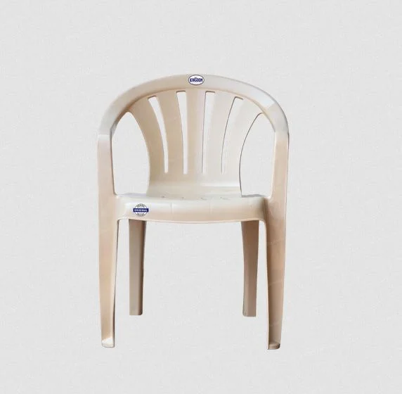 Metal Arm Chair With leather upholstery