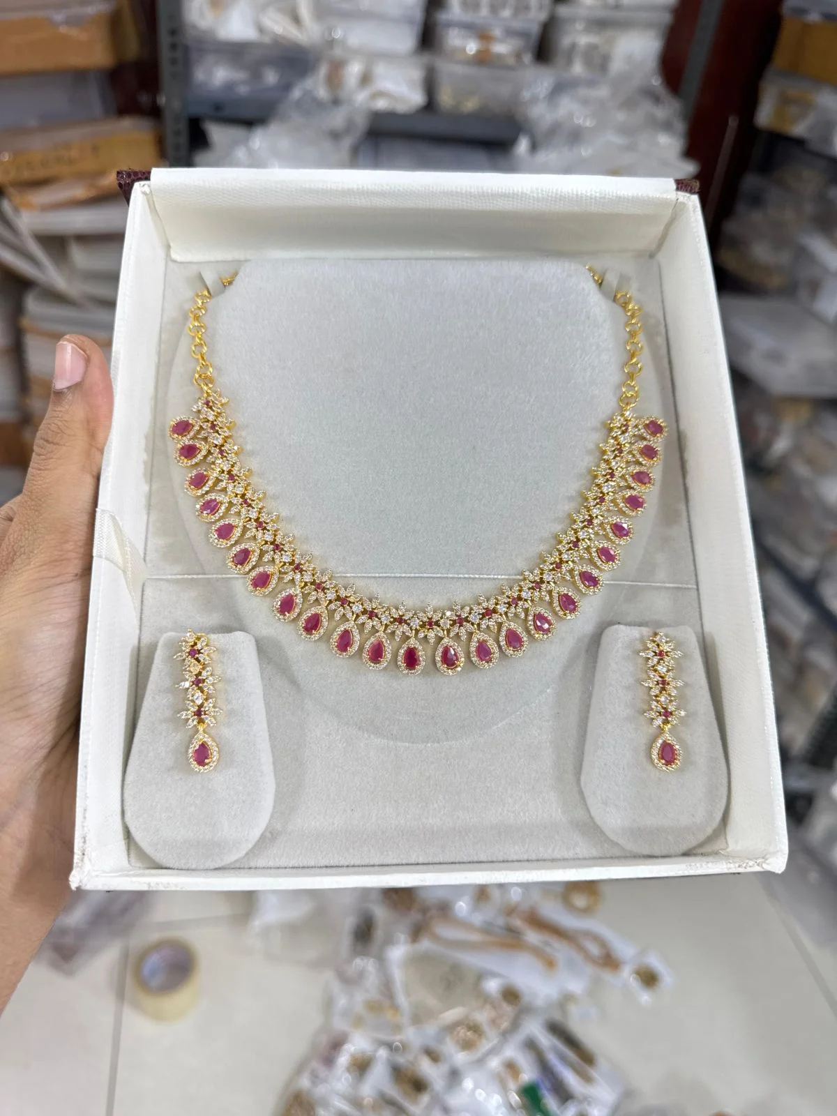 Coloured coconut shell necklace with earrings
