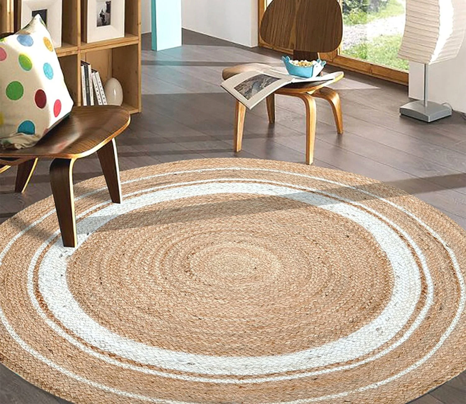 Jute Carpets Machine Stitched (Round & Rectangle