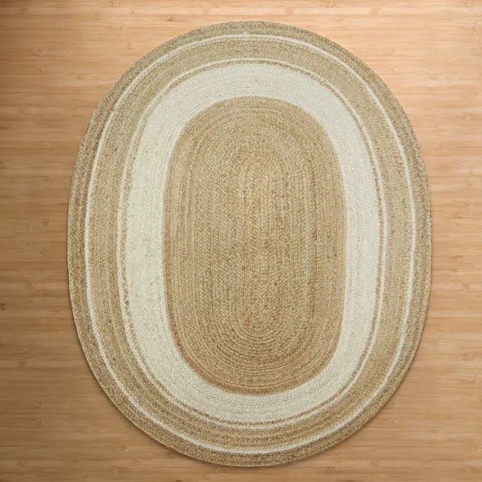 Jute  Oval Handwoven Jute Design Rug
