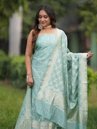 Elegant Sky Blue Embroidered Abaya