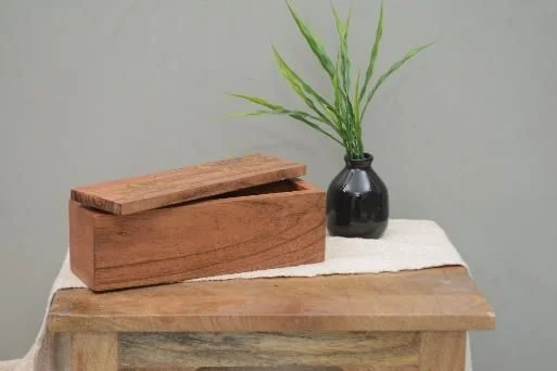 1 Bottle Hinged Lid Wooden Wine Boxes