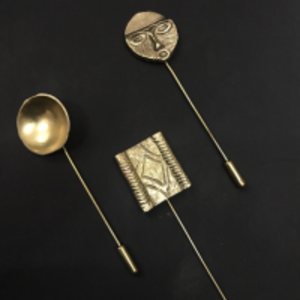  Brass Antique Dhokra Lapel Pins 