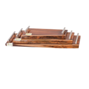  Wooden Tray With Metal Hand 