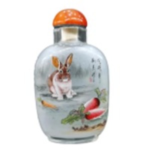  Animal Rabbit Hand Painting Glass Bottle 