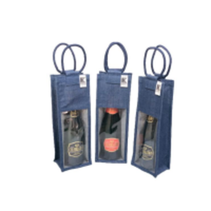 Jute Single Wine Bottle Bag by  Karaj Kosmic Exports Private Limited 