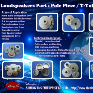 T-Yokes and Bottom plates Speaker Driver Parts made in Taiwan