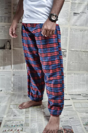 Wholesale Plaid Men's Pajama Pants Custom LOGO Drawstring Casual Flannel Lounge Trousers Sleep Bottoms with Pockets - Image 2