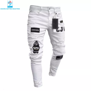 Ripped Jeans Men Custom Wholesale Made High Quality Popular Men Ripped Jeans Street Casual by Sakaria Knitting Industries