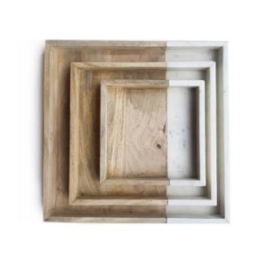 Wooden and marble Tray