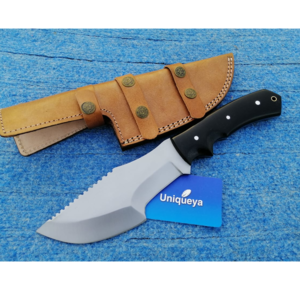 D2 Steel Tracker Knife with Leather Sheath