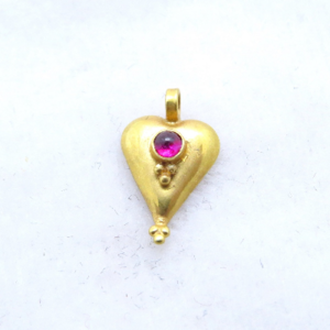 Heart Shaped Handmade 18k gold charm