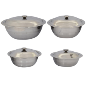 SS SERVING BOWL WITH LID