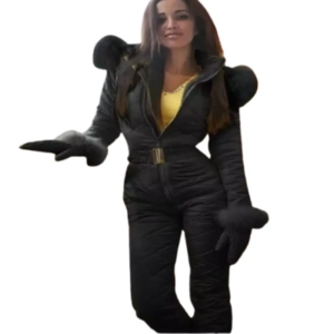 Winter warm woman fashion ski suit jacket hoodie outdoor sports jumpsuit zipper ski suit clothes