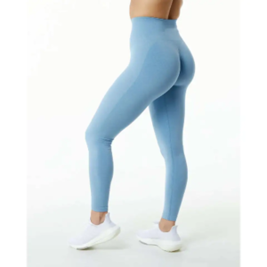 Seamless Knit Fabric 51% Polyamide 38% Polyester 11% Elastane Tapered High Waisted Washed Denim Womens Seamless Scrunch Legging