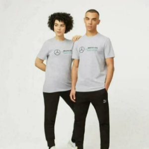 CMC Motorsports Premium Quality Mercedes Be-nz AMG Petronas F1 Unisex Large Logo T-shirt Black / Gray / White