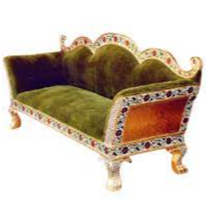 wooden metal meenakari sofa set