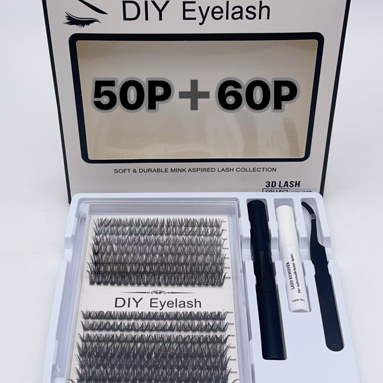 DIY Lash Individual Eyelash Extensions Cluster Lashes Kit-PBT Material Natural Long Style Vegan & Handmade