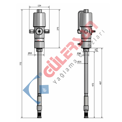 Air Operated Grease Pump Drum Type 16 Kg – 2300