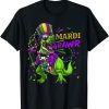 Mardi Grawr T-Rex Dinosaur Dino Mardi Gras Kids Boys Toddler T-Shirt