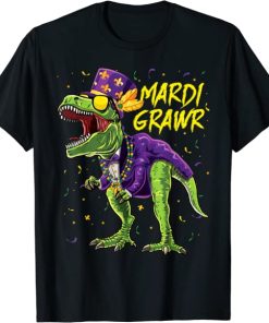 Mardi Grawr T-Rex Dinosaur Dino Mardi Gras…