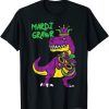 Mardi Grawr T Rex Dinosaur Mardi Gras Bead Costume Kids T-Shirt