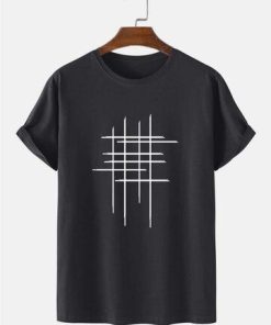 Lines Graphics Short Sleeve Casual T-Shirt